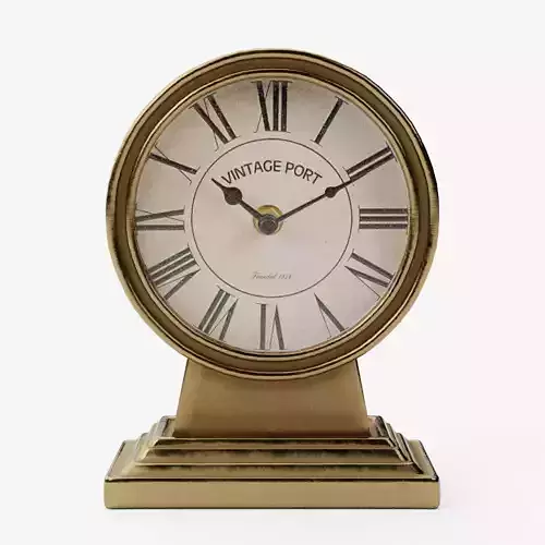 Decorative Metal Mantel Clock - Gold Finish