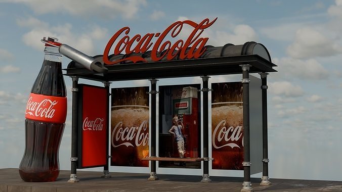 coca cola bus station 3D model