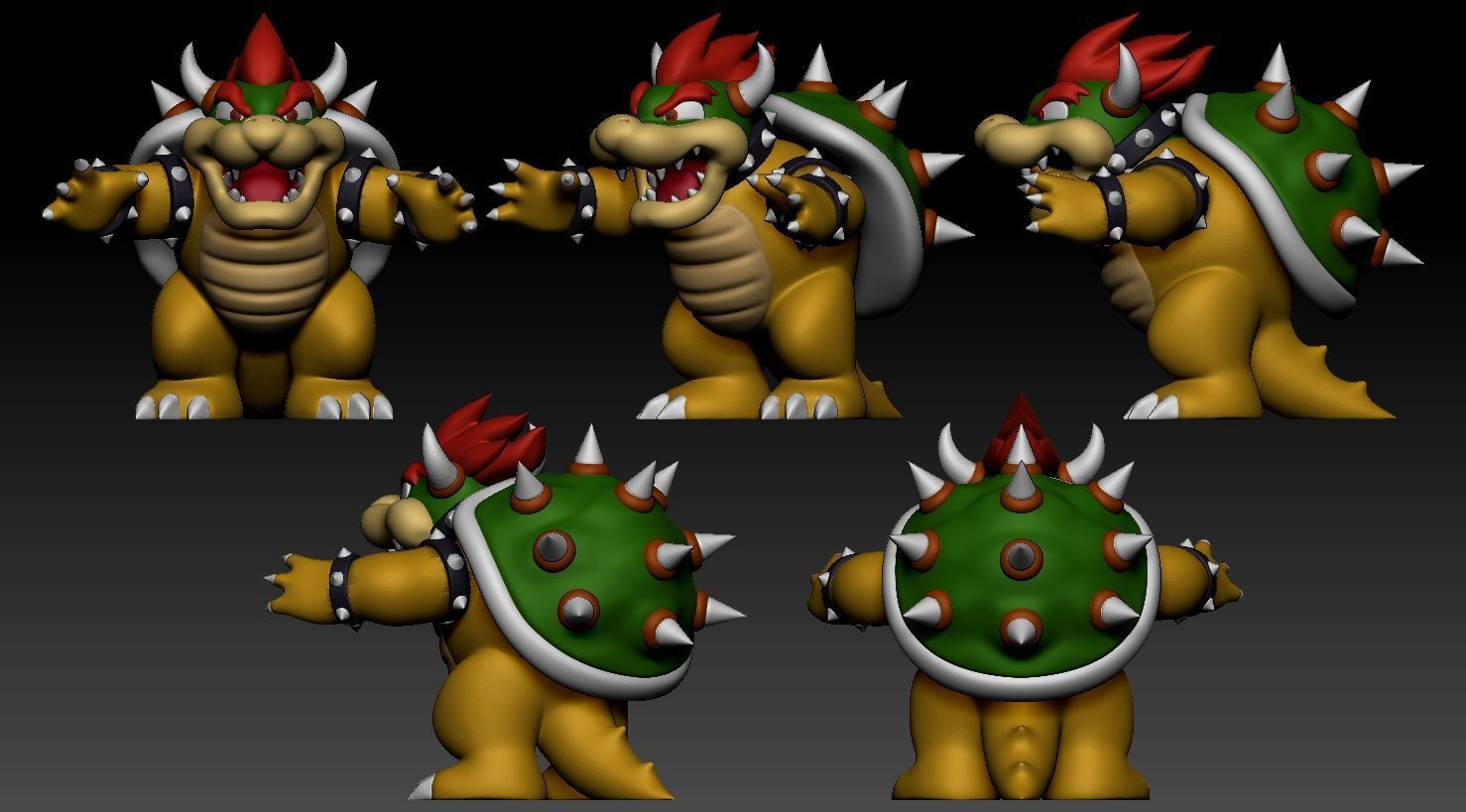 Bowser Mario Fanart 3D print model_1