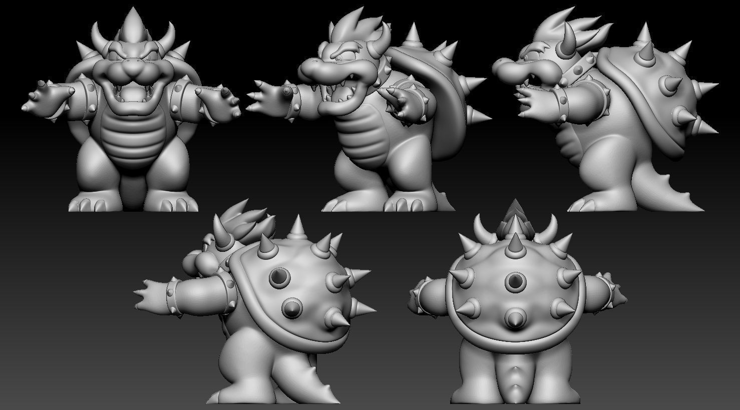 Bowser Mario Fanart 3D print model_2