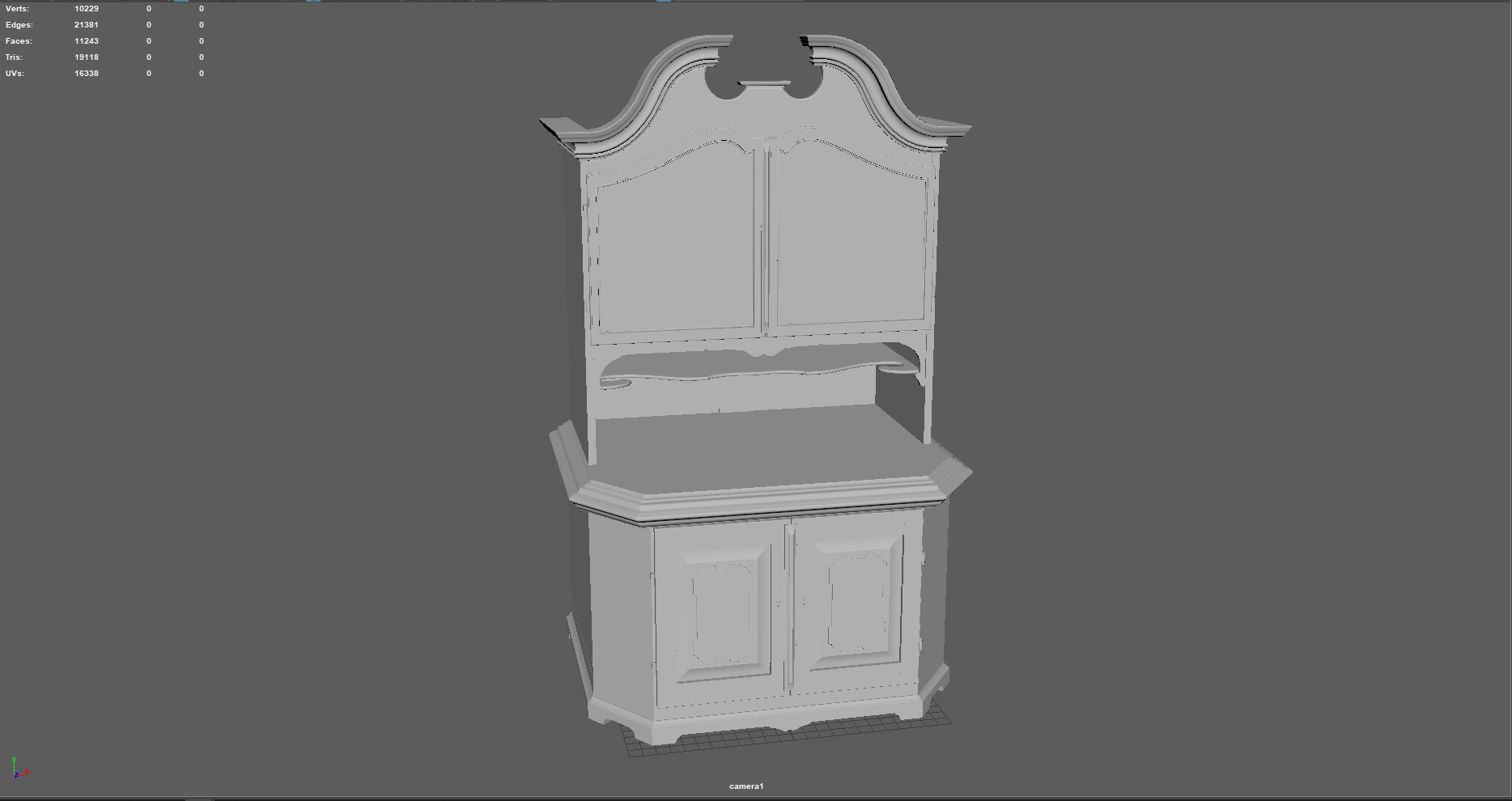 Vintage Cabinet Low-poly 3D model Low-poly 3D model_5
