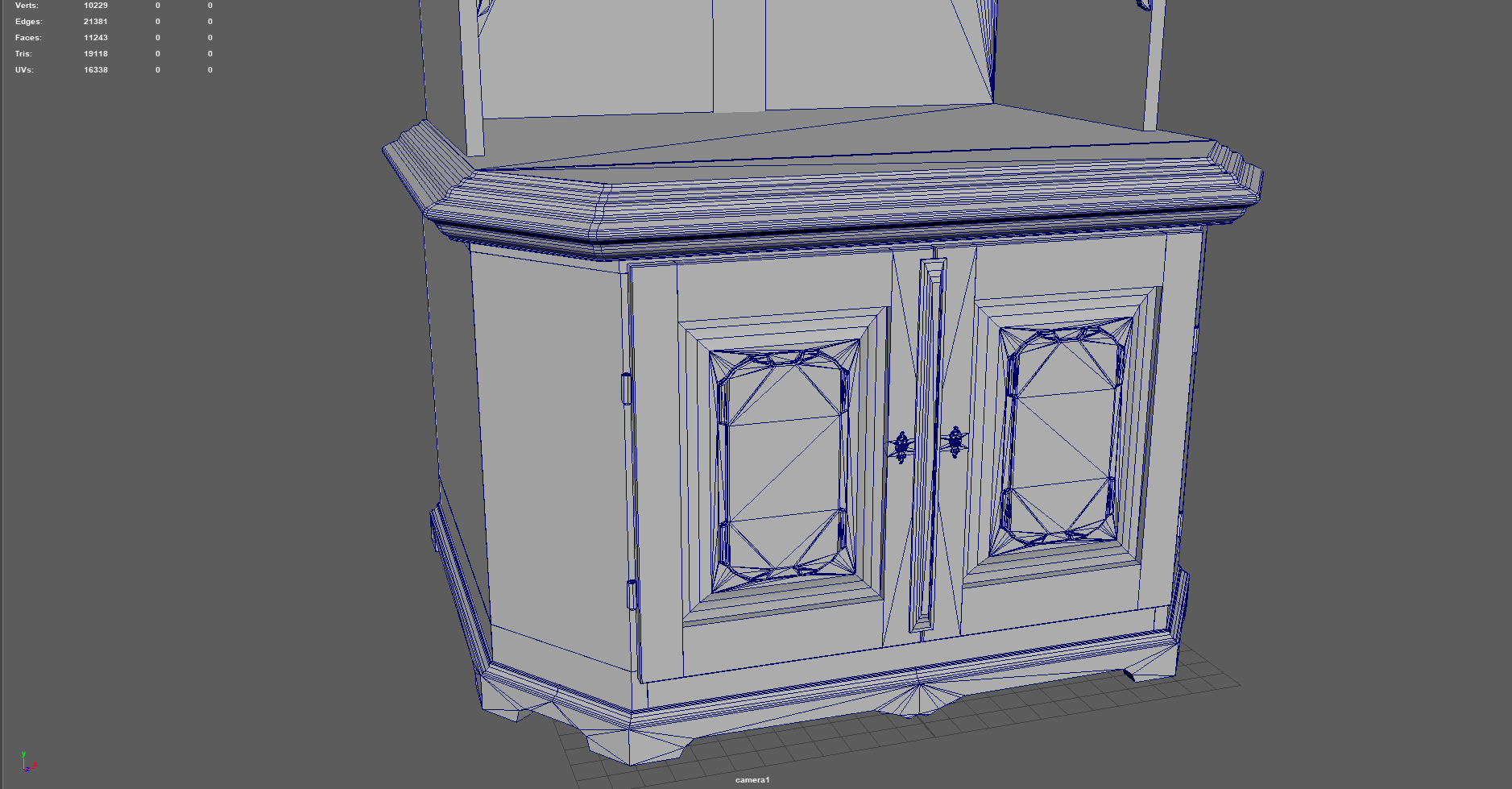 Vintage Cabinet Low-poly 3D model Low-poly 3D model_7