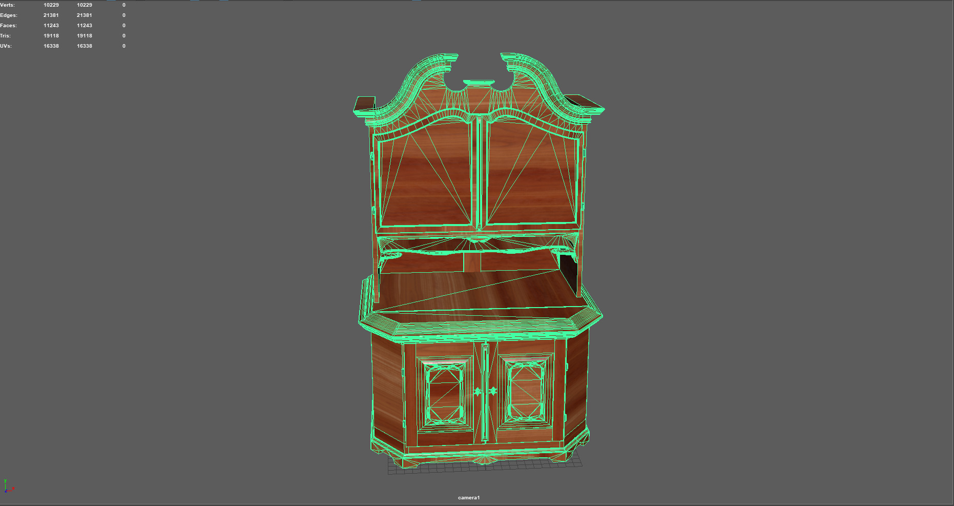 Vintage Cabinet Low-poly 3D model Low-poly 3D model_4