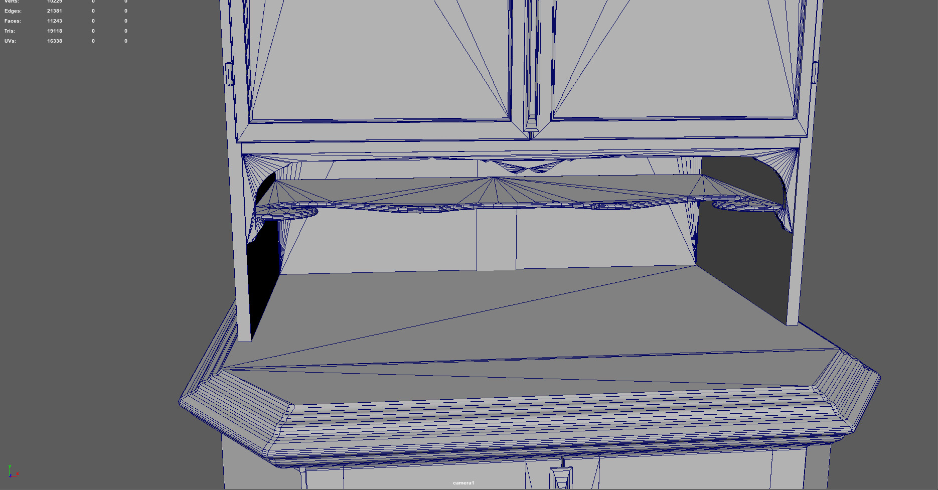 Vintage Cabinet Low-poly 3D model Low-poly 3D model_8