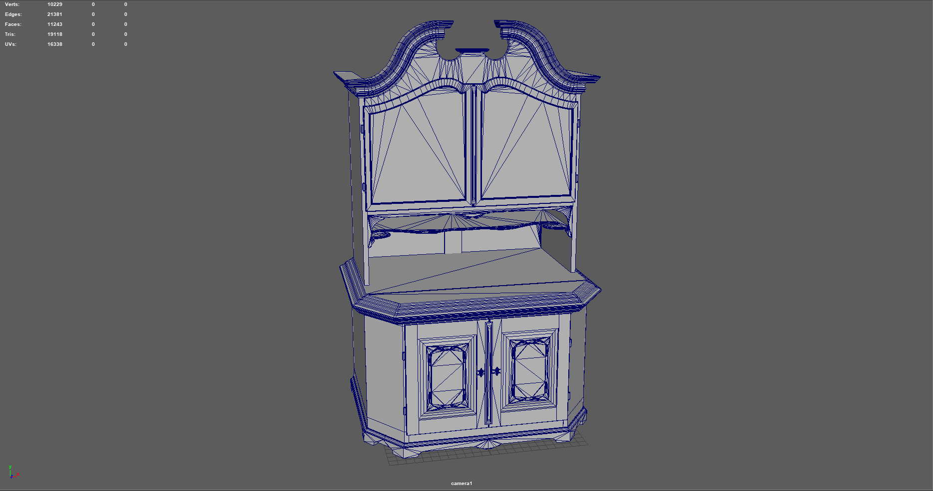 Vintage Cabinet Low-poly 3D model Low-poly 3D model_6