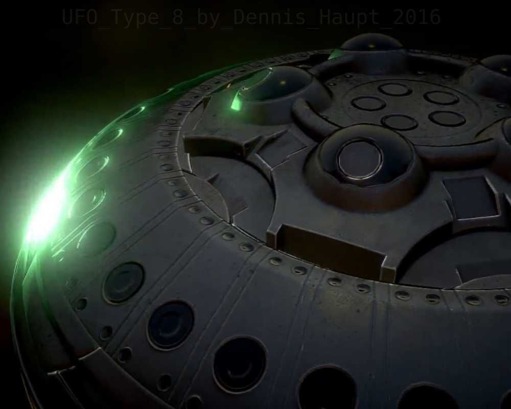 UFO Type 8 Animated and Game Ready Low-poly 3D model_113