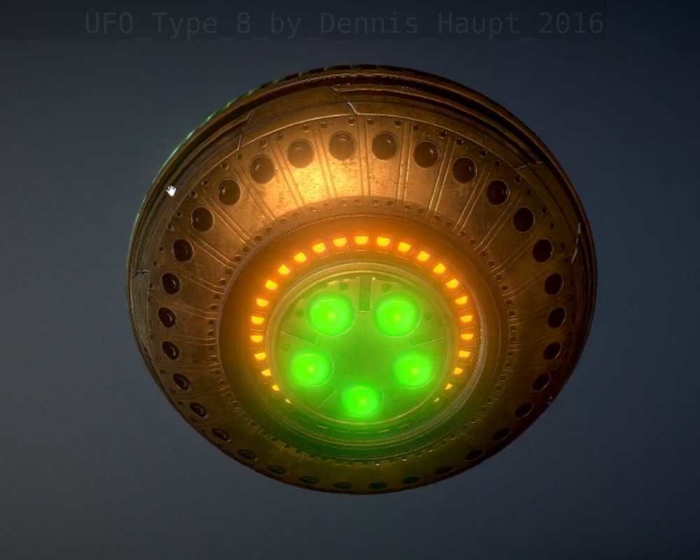 UFO Type 8 Animated and Game Ready Low-poly 3D model_122