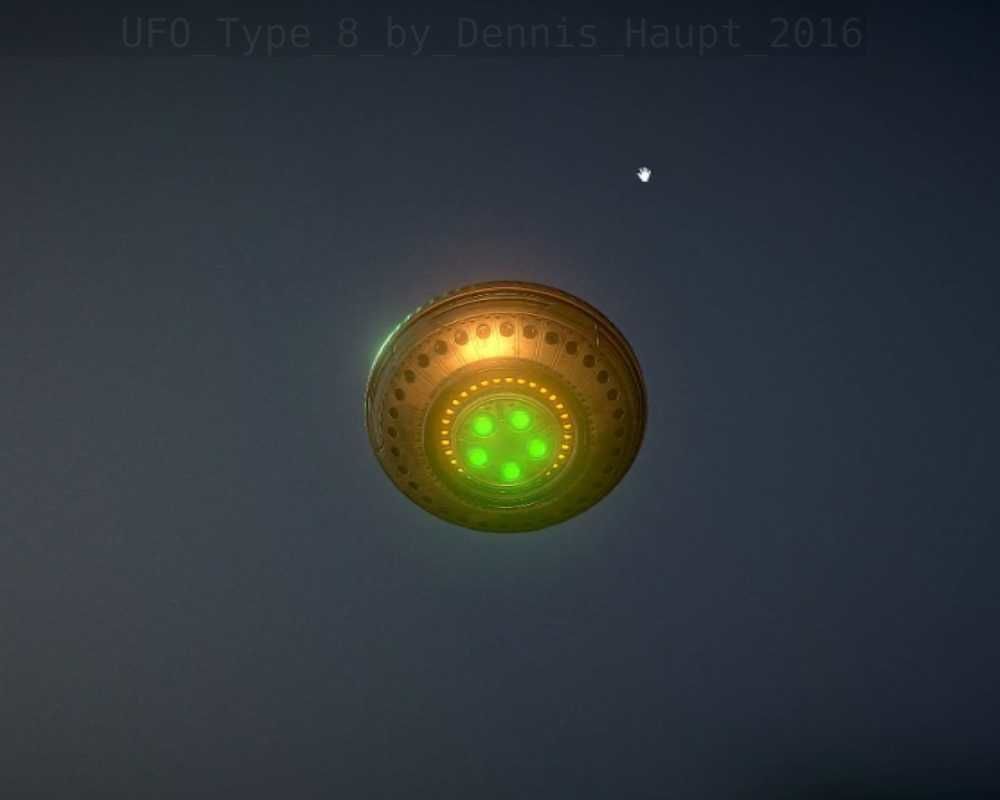 UFO Type 8 Animated and Game Ready Low-poly 3D model_129