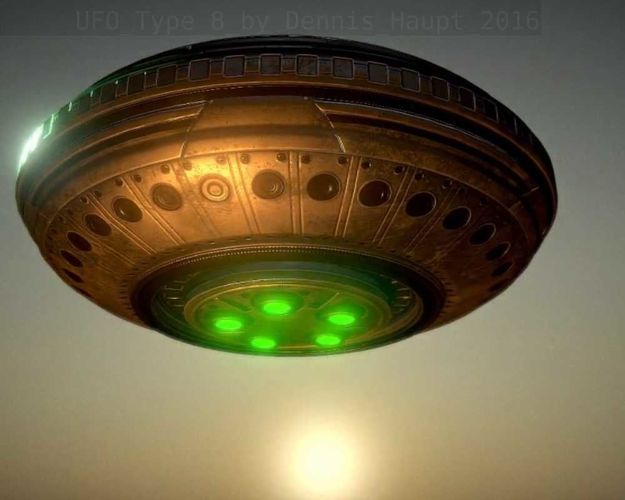 UFO Type 8 Animated and Game Ready Low-poly 3D model