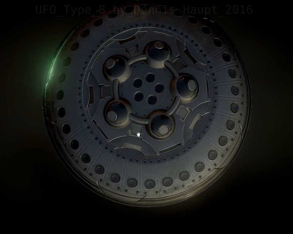 UFO Type 8 Animated and Game Ready Low-poly 3D model_17
