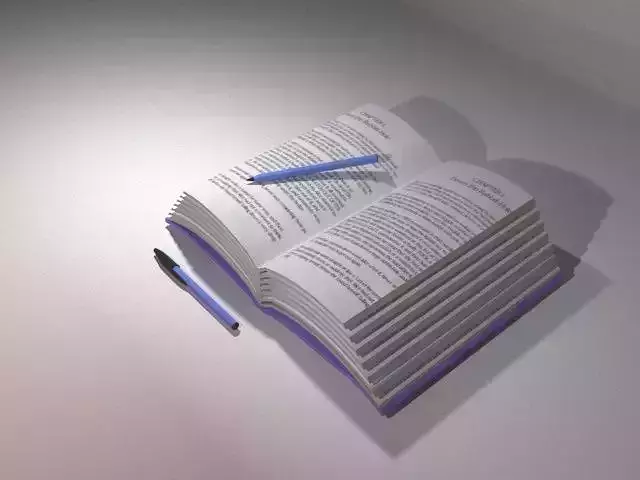 Pen with open book