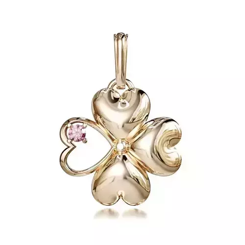 3mm Diamond Clover Pendant 3D print model
