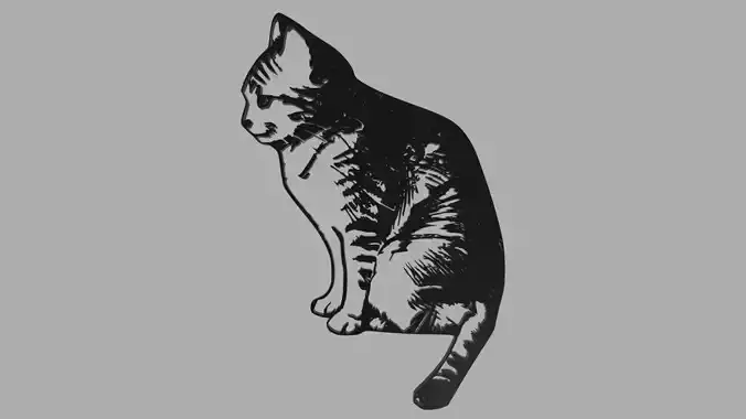 Cat 01 Silhouette 01 3D print model