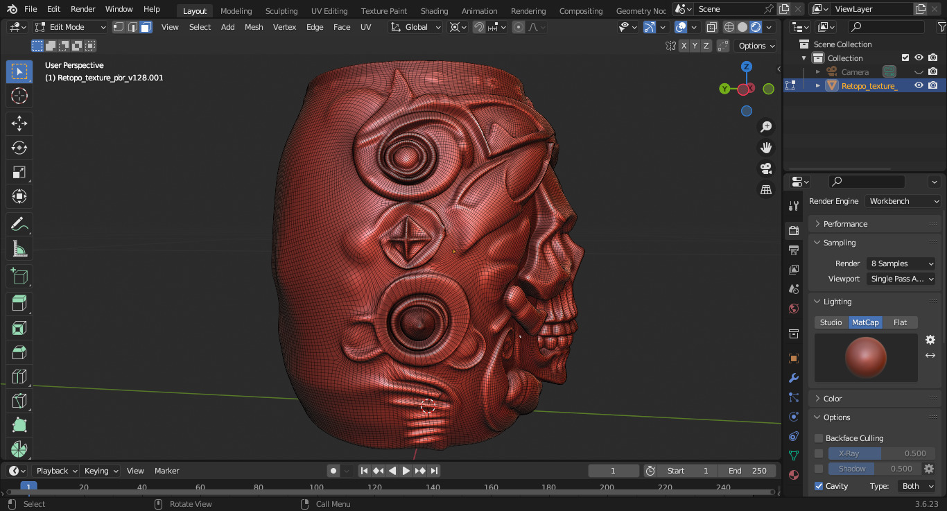 Skull Head Carved Mug 3D print model_11