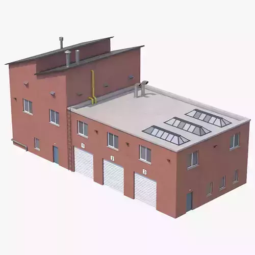 Industrial Building 15 Low-poly 3D model