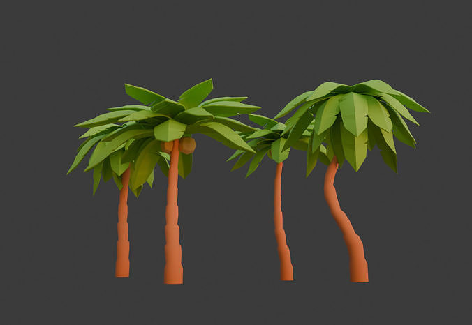 Low Poly Palm Tree for Roblox Low-poly 3D model