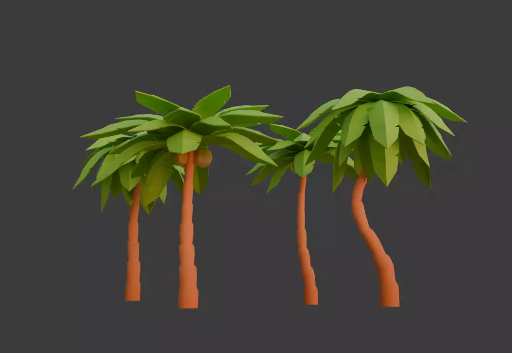 Low Poly Palm Tree for Roblox Low-poly 3D model_0
