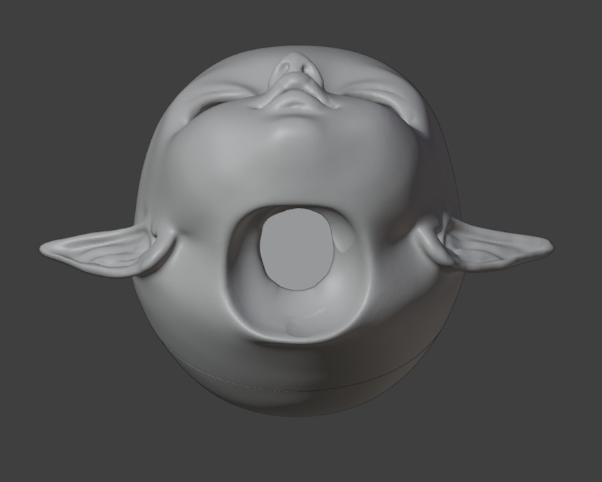 Digital file kid Elf head with horizontal ears for bjd doll STL 3D print model_7