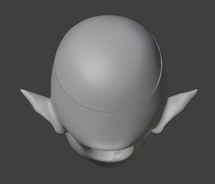 Digital file kid Elf head with horizontal ears for bjd doll STL 3D print model_2