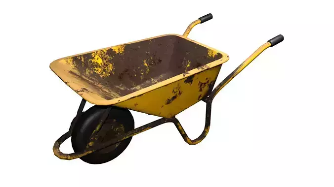 Old Vintage Wheelbarrow Optimized Low Poly Model PBR Ready Low-poly 3D model Old Vintage Wheelbarrow Optimized Low Poly Model PBR Ready Low-poly 3D model