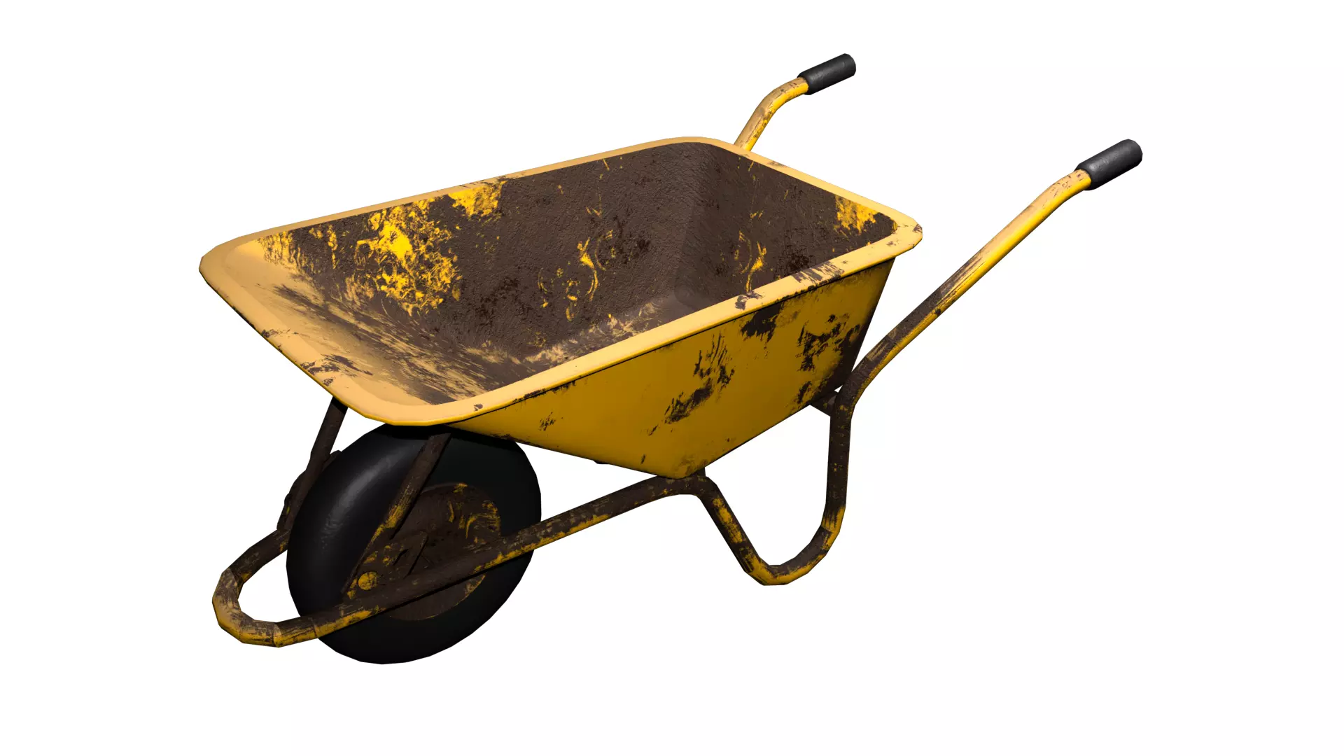 Old Vintage Wheelbarrow Optimized Low Poly Model PBR Ready Low-poly 3D model_0