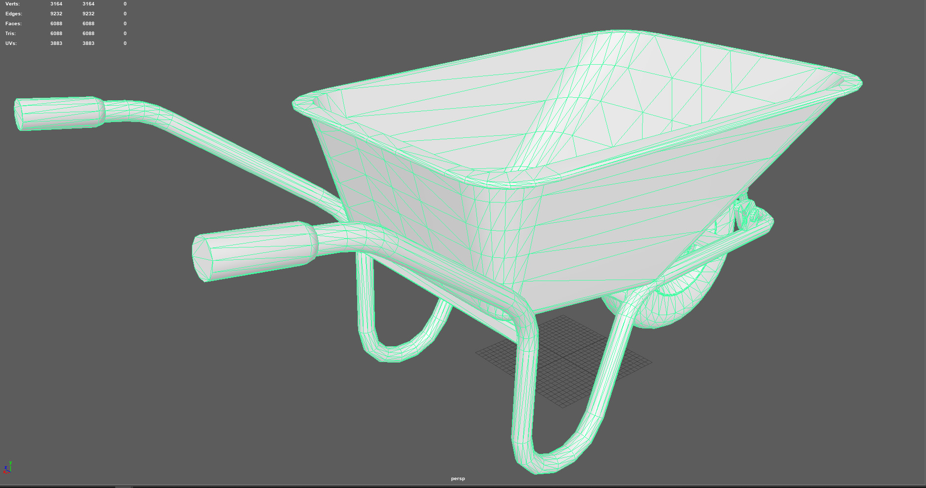 Old Vintage Wheelbarrow Optimized Low Poly Model PBR Ready Low-poly 3D model_5