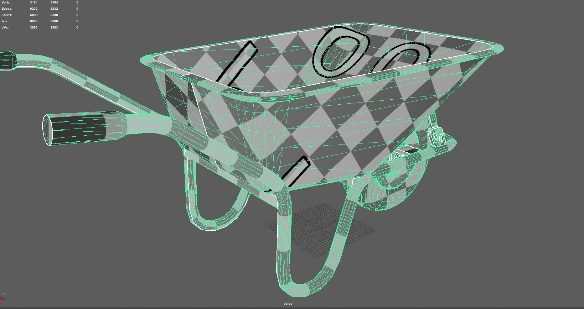 Old Vintage Wheelbarrow Optimized Low Poly Model PBR Ready Low-poly 3D model_4