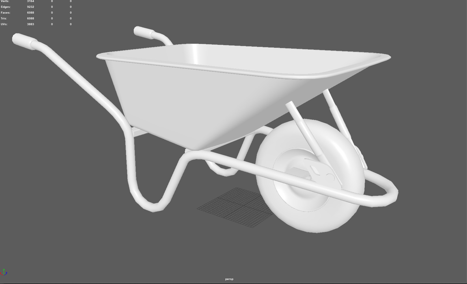 Old Vintage Wheelbarrow Optimized Low Poly Model PBR Ready Low-poly 3D model_3