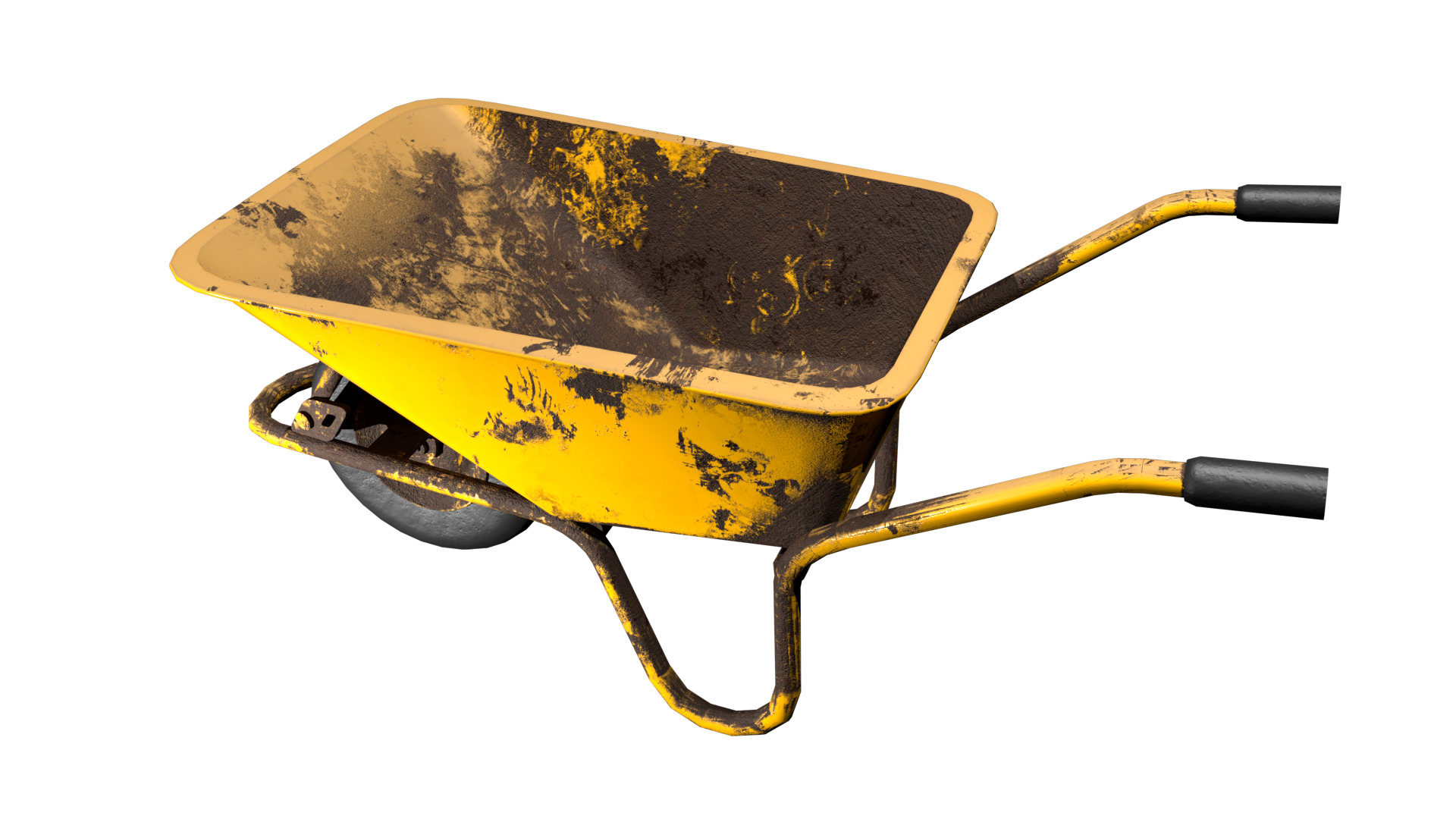 Old Vintage Wheelbarrow Optimized Low Poly Model PBR Ready Low-poly 3D model_2