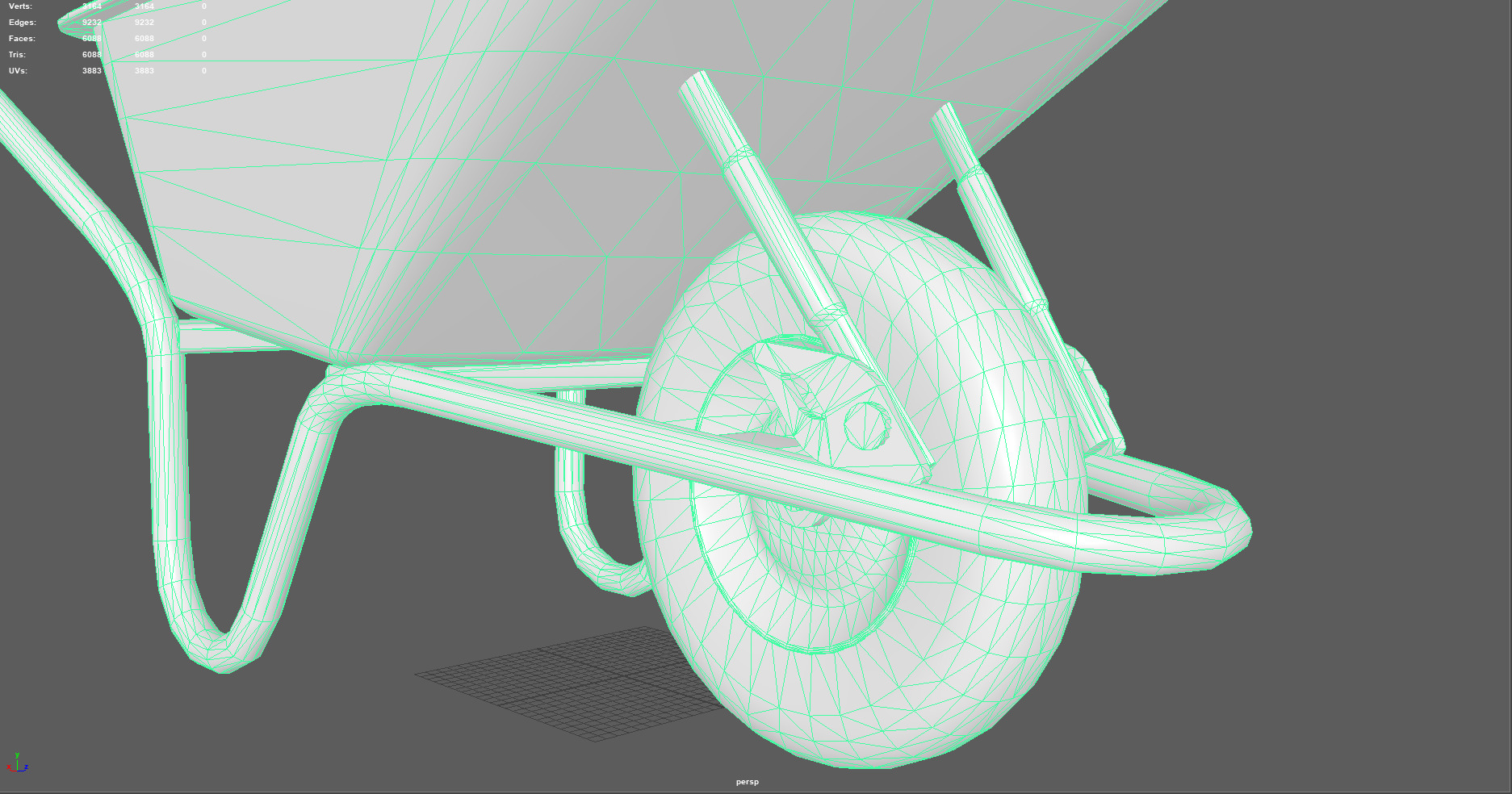 Old Vintage Wheelbarrow Optimized Low Poly Model PBR Ready Low-poly 3D model_6