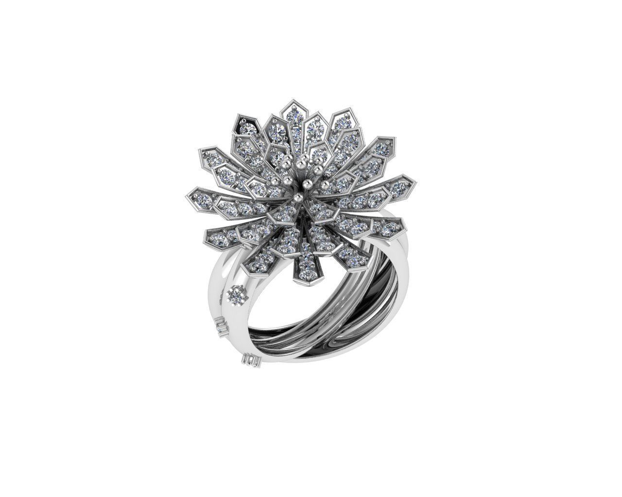 Flower Rings 3D print model_1