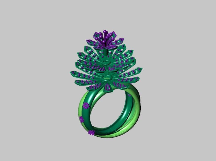 Flower Rings 3D print model_3