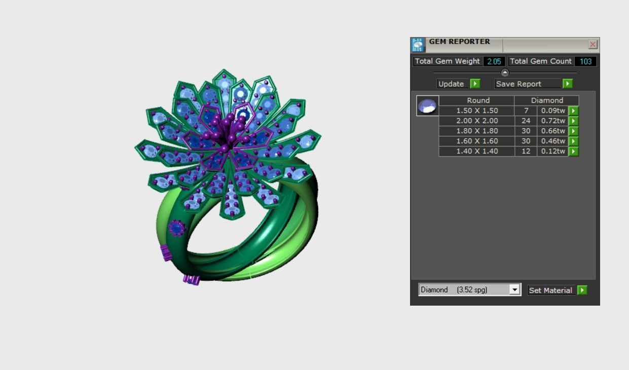 Flower Rings 3D print model_4