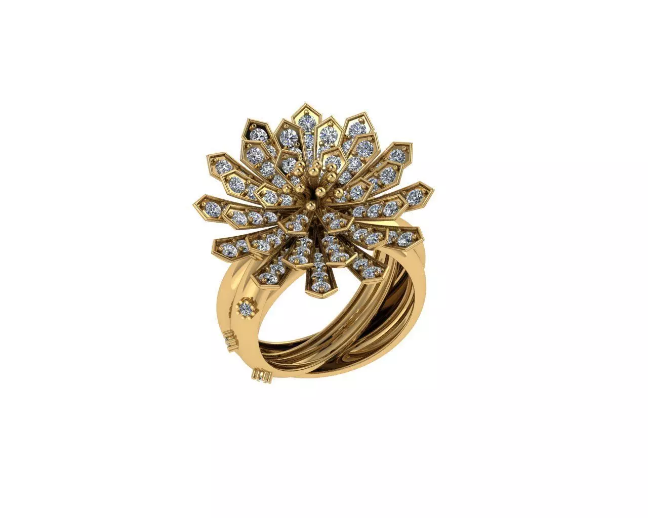 Flower Rings 3D print model_0