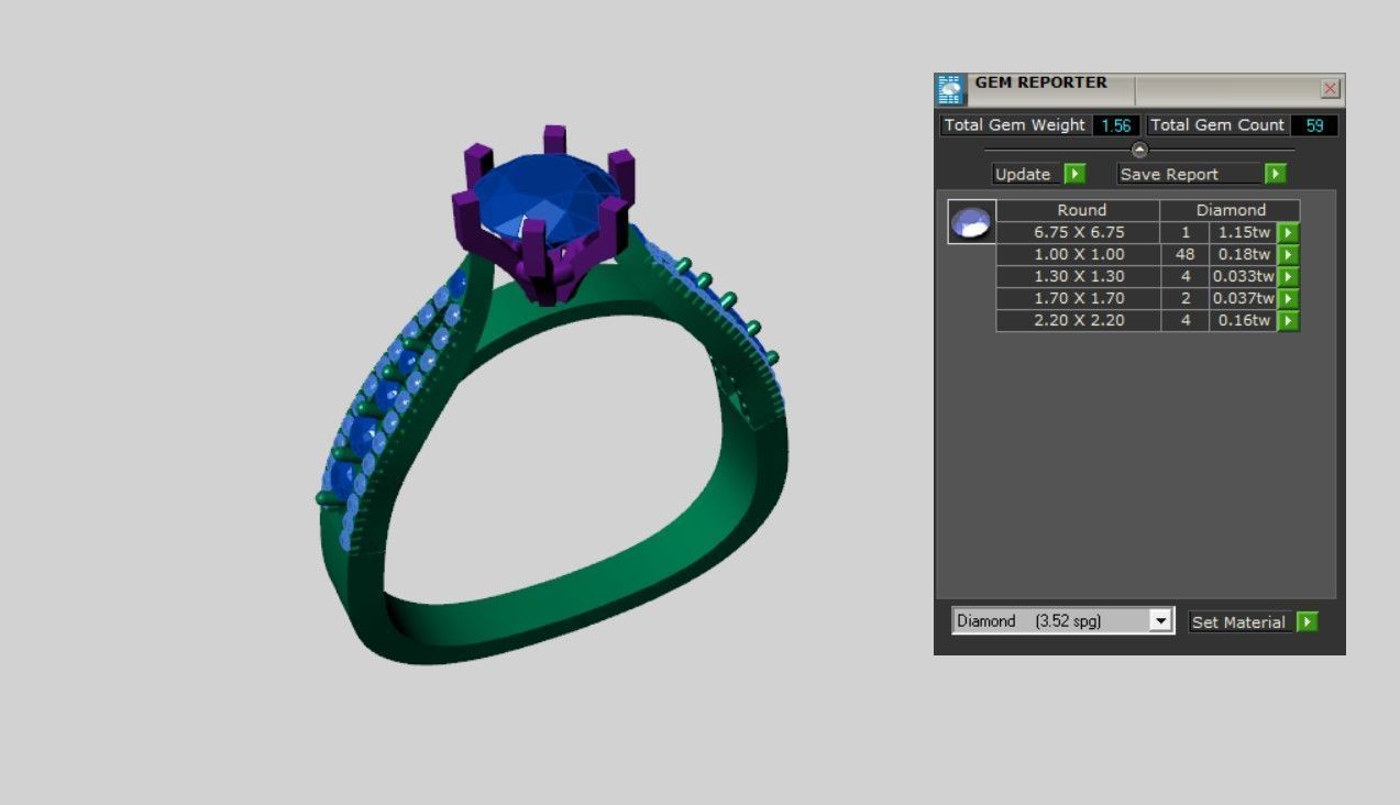 Solitaire Rings 3D print model_3