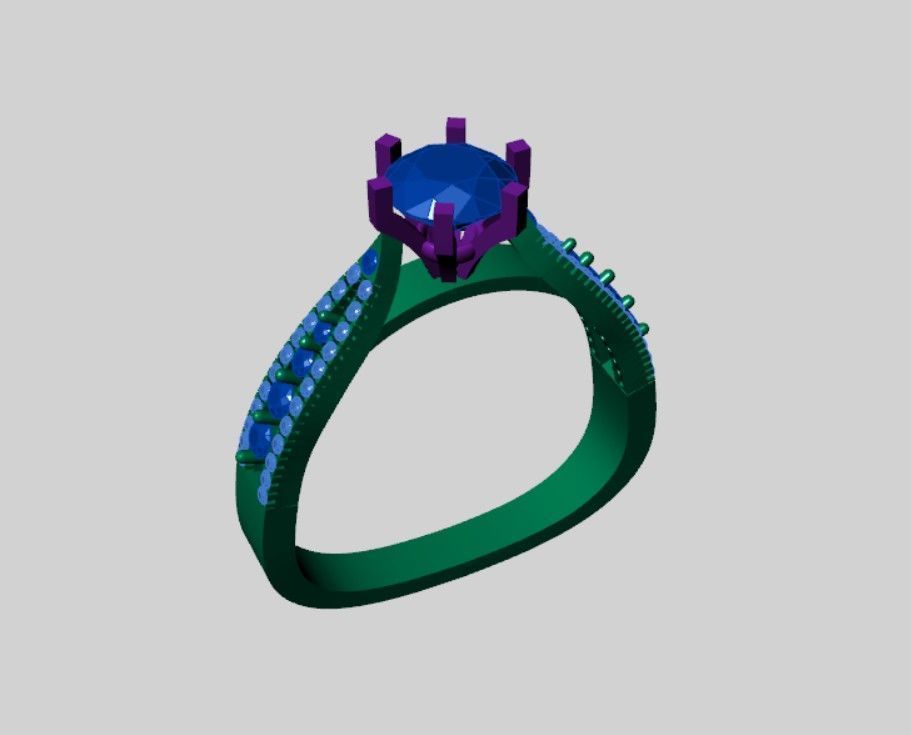 Solitaire Rings 3D print model_2