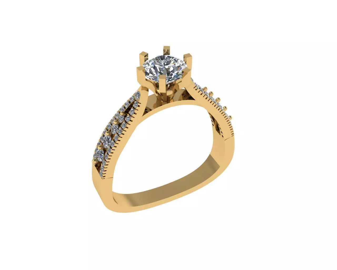 Solitaire Rings 3D print model_0