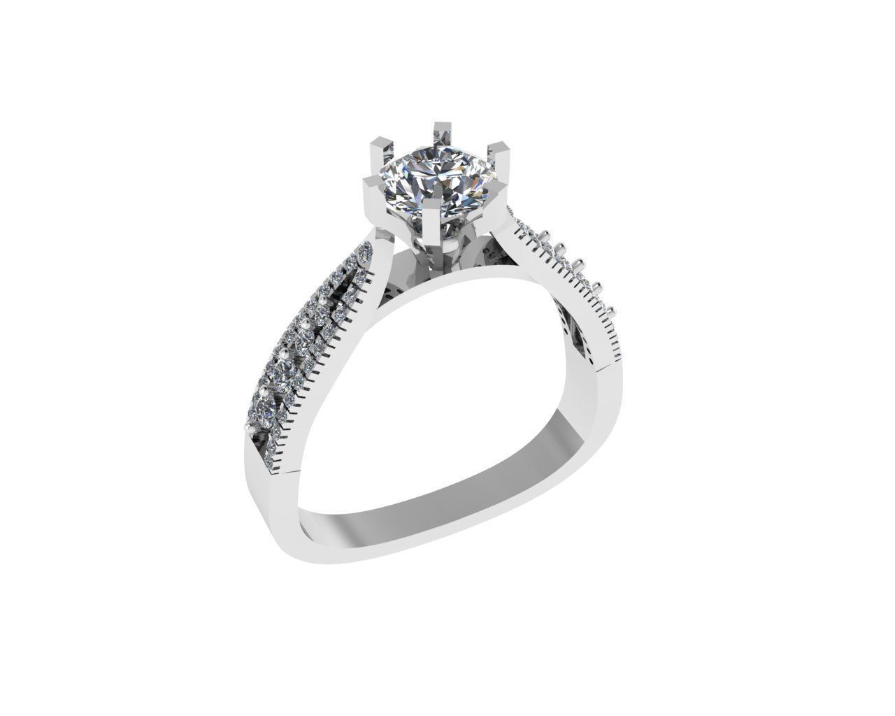 Solitaire Rings 3D print model_1