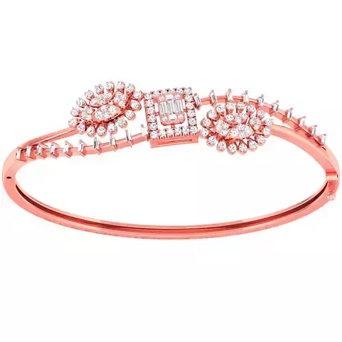 Diamond light gold bracelet 3D print model