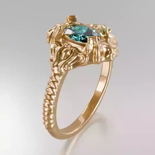 Sacred Nectar Ring - 3D print ready 