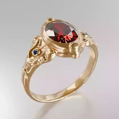 Crimson Reign Ring - 3D print ready