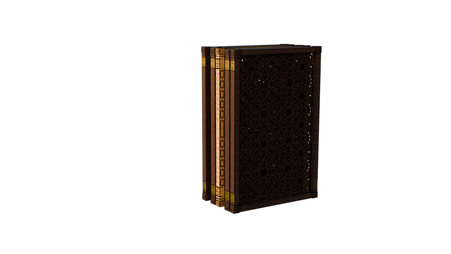 Jaffery Fancy Wooden Partition Panel - High Poly 3D PBR LOD Low-poly 3D model_7