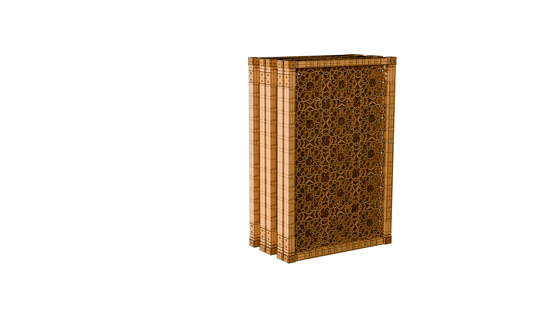 Jaffery Fancy Wooden Partition Panel - High Poly 3D PBR LOD Low-poly 3D model_10