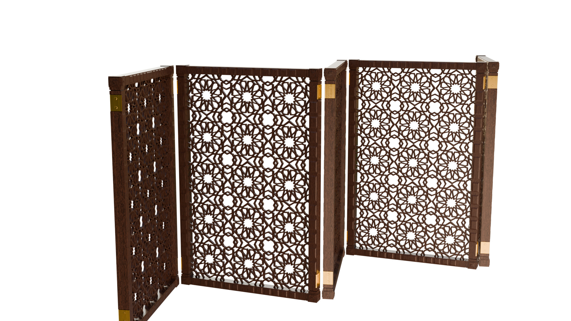 Jaffery Fancy Wooden Partition Panel - High Poly 3D PBR LOD Low-poly 3D model_12