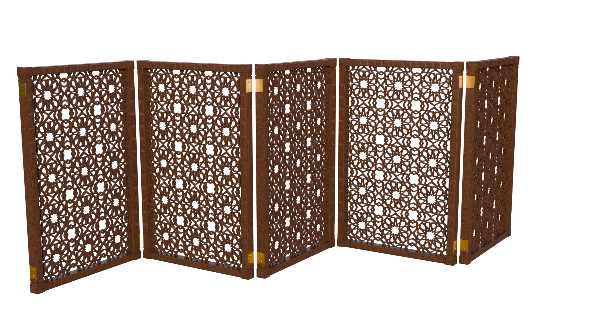 Jaffery Fancy Wooden Partition Panel - High Poly 3D PBR LOD Low-poly 3D model_16