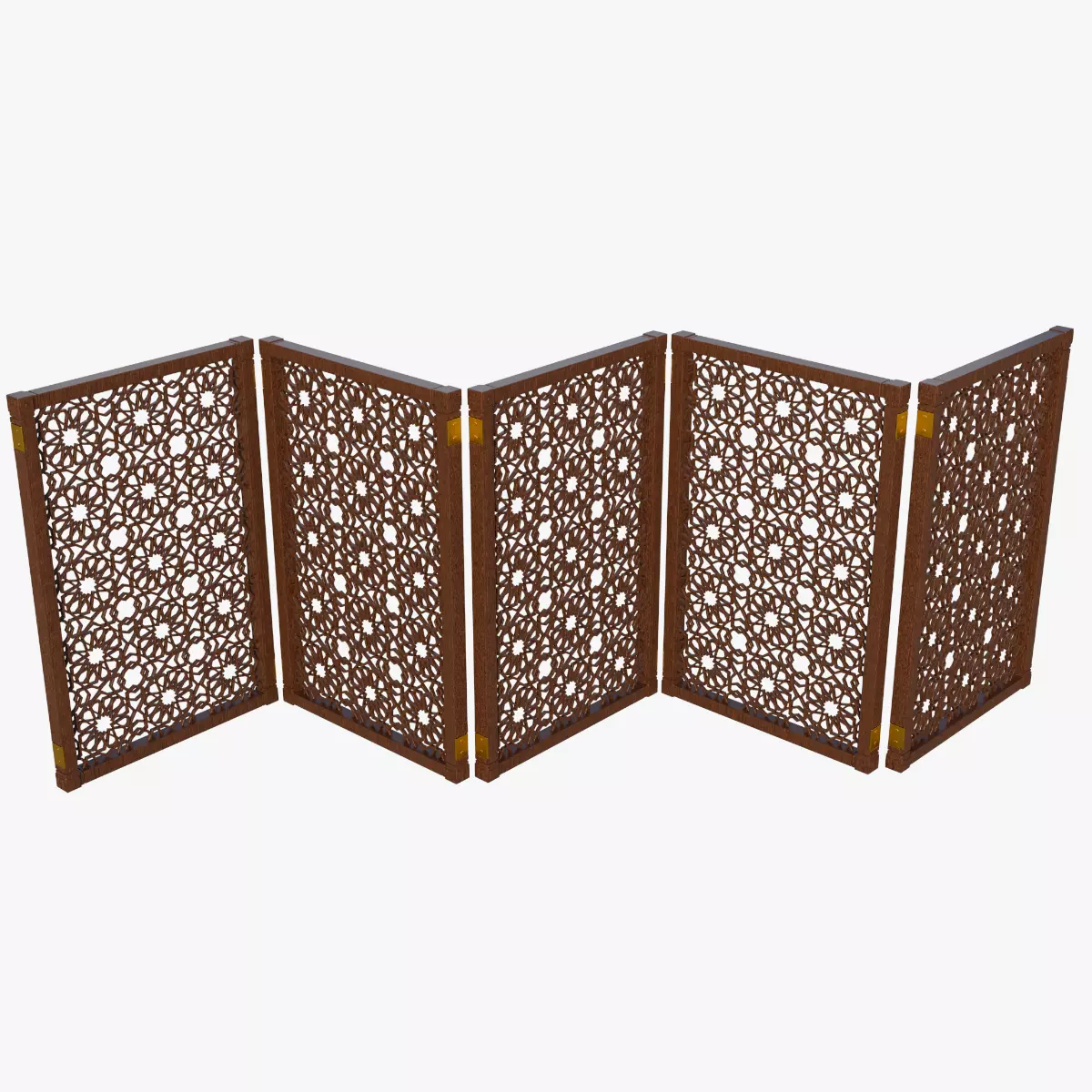 Jaffery Fancy Wooden Partition Panel - High Poly 3D PBR LOD Low-poly 3D model_0