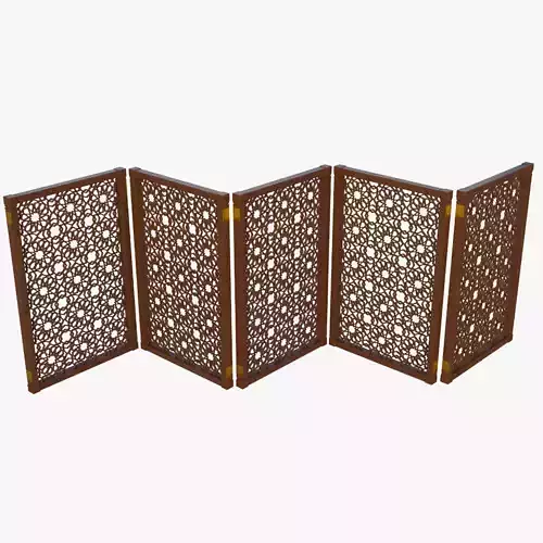 Jaffery Fancy Wooden Partition Panel - High Poly 3D PBR LOD