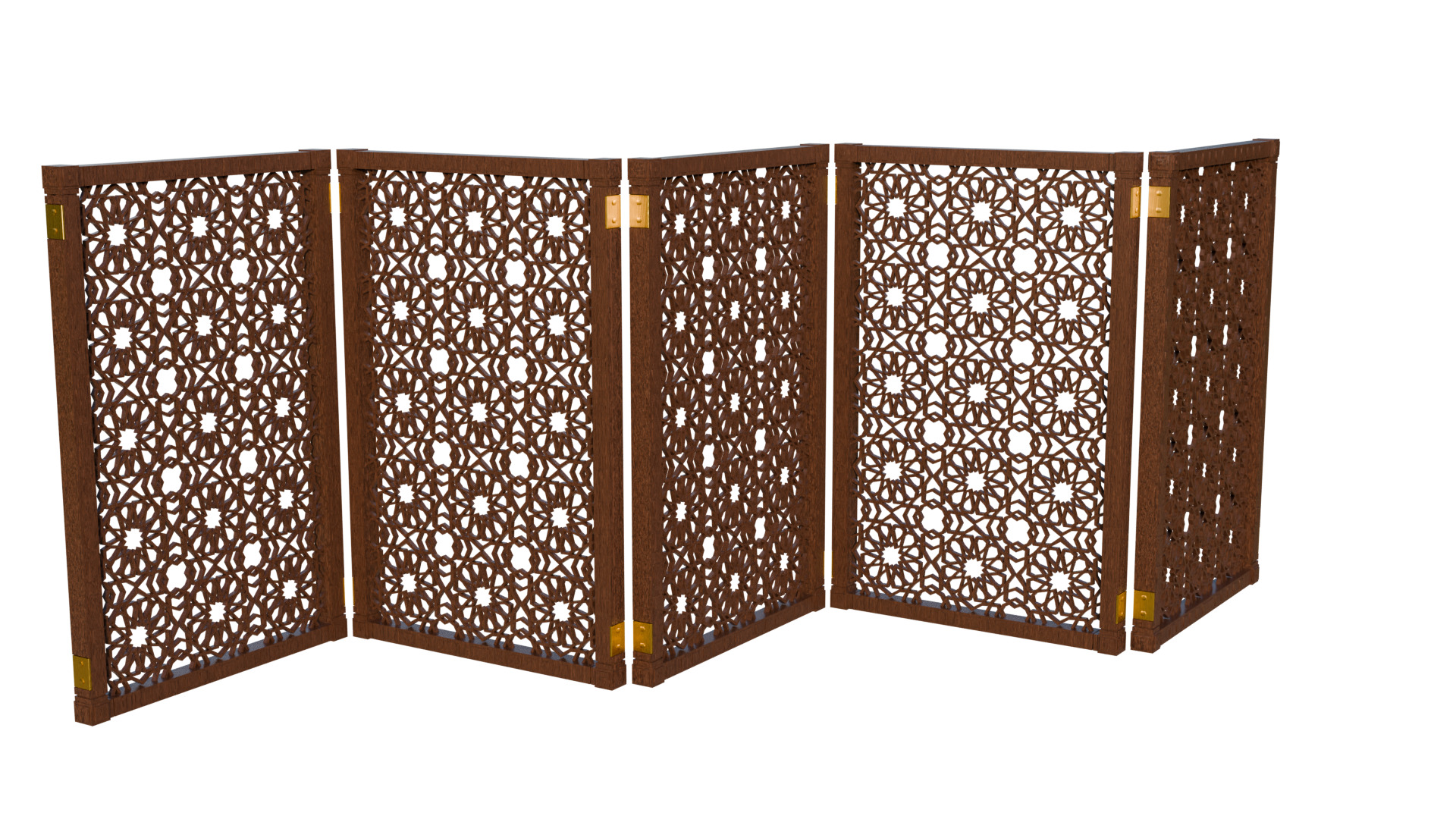 Jaffery Fancy Wooden Partition Panel - High Poly 3D PBR LOD Low-poly 3D model_17