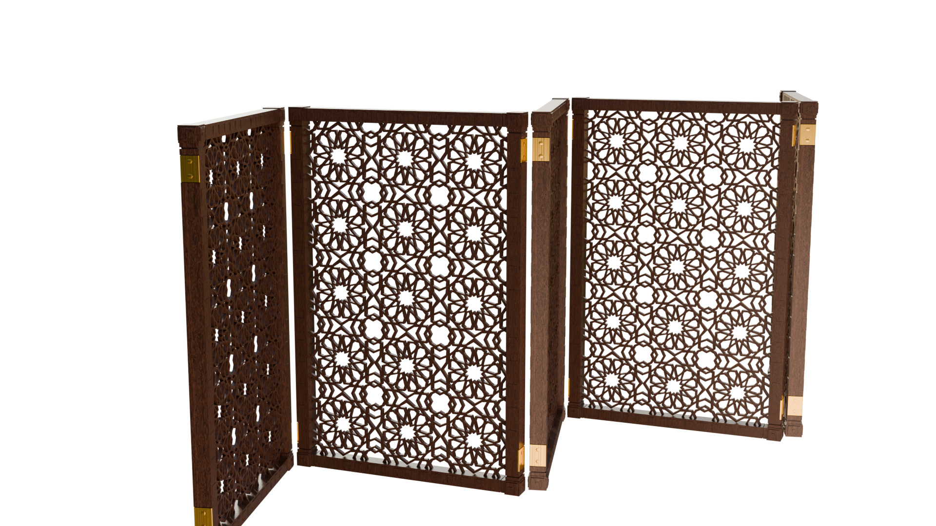 Jaffery Fancy Wooden Partition Panel - High Poly 3D PBR LOD Low-poly 3D model_13