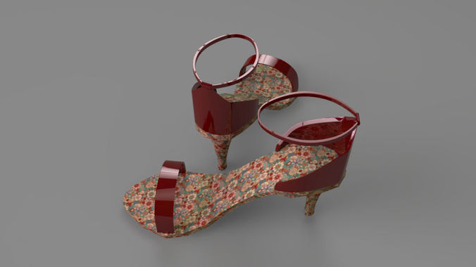 3D Heels high heeled sandals Low-poly 3D model